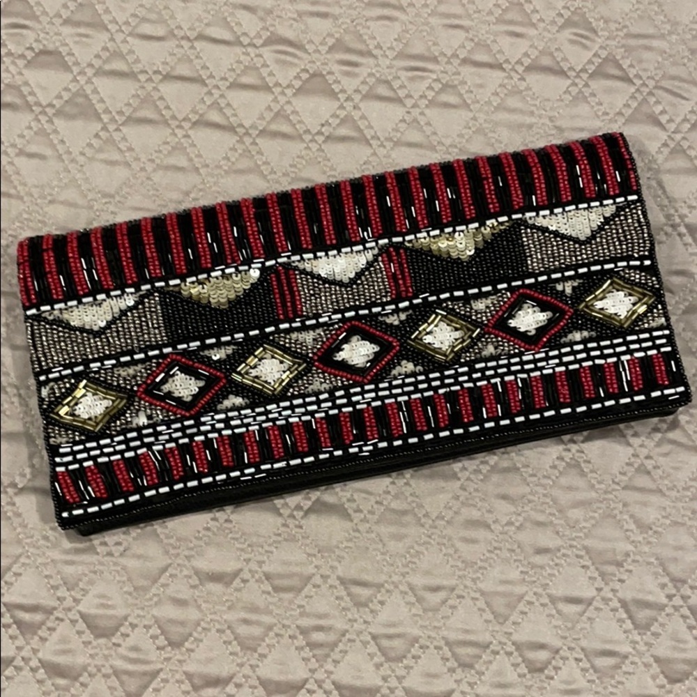 NWOT BCBGeneration Beaded Clutch
